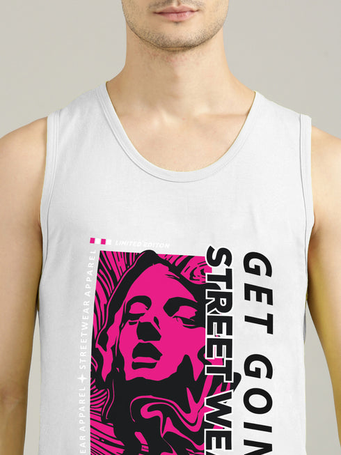 Grey Printed Tank Top